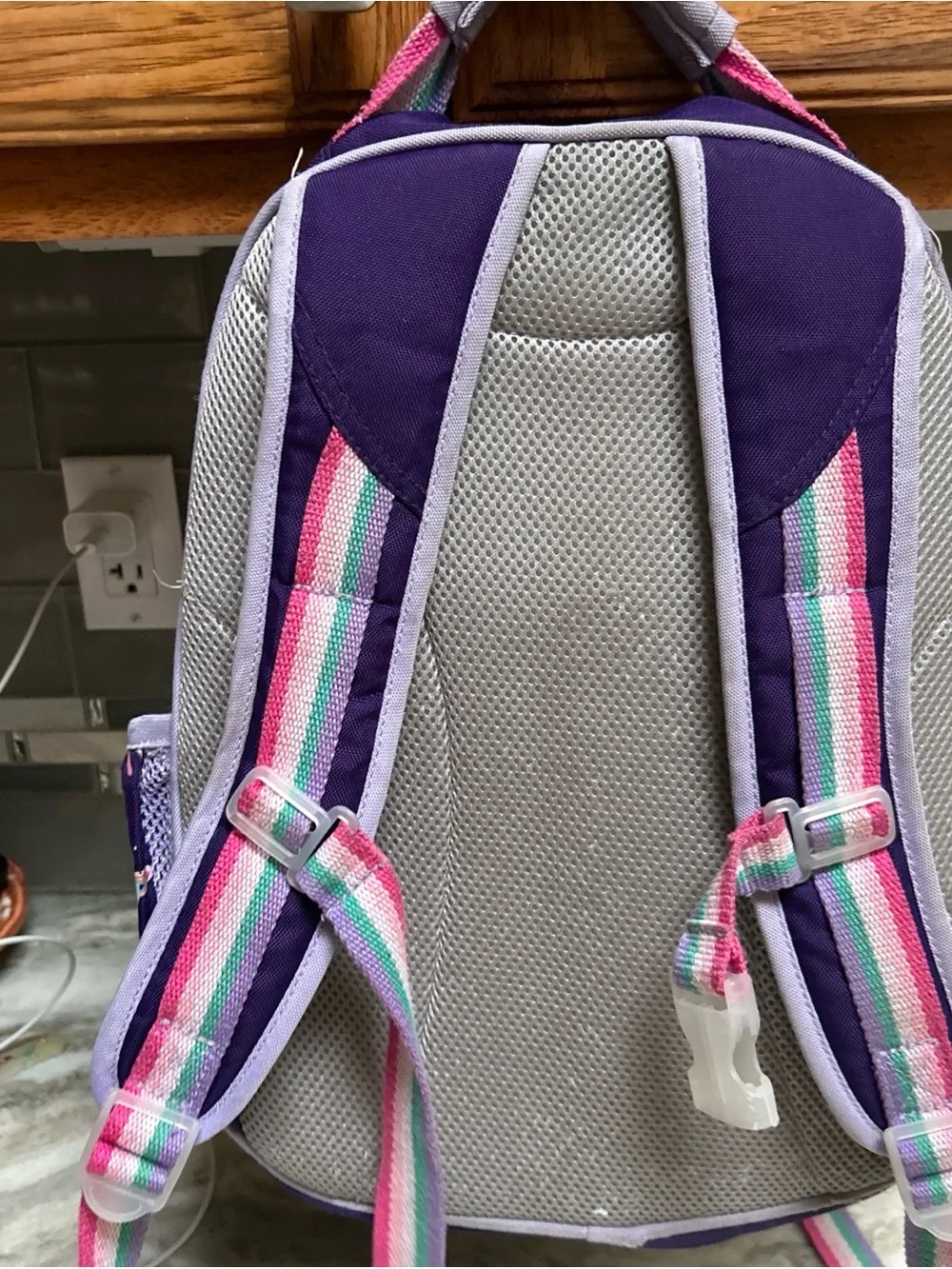 Pottery Barn Mackenzie Rainbow Heart Galaxy Glow-in-the-Dark L Girls backpack. O